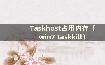 Taskhost占用内存（win7 taskkill）